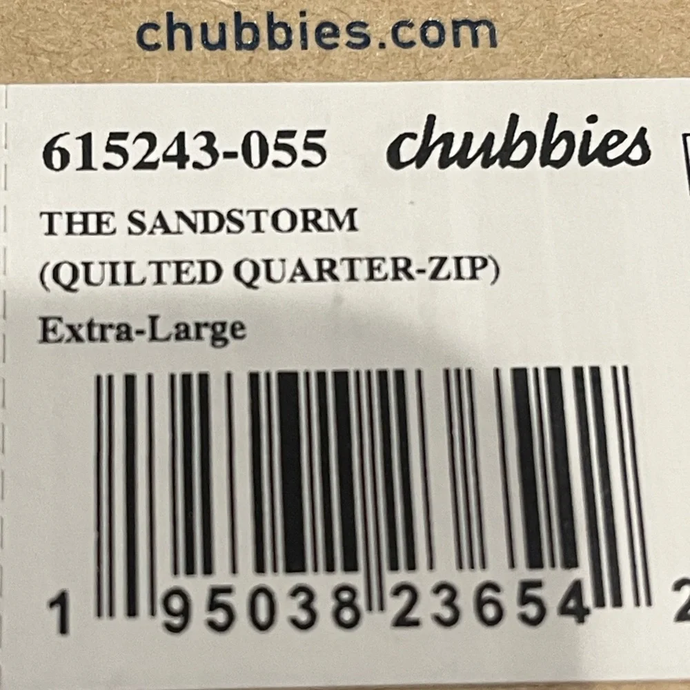 Chubbies Sandstorm Quilted Quarter Zip Jacket Men Size X-Large NEW